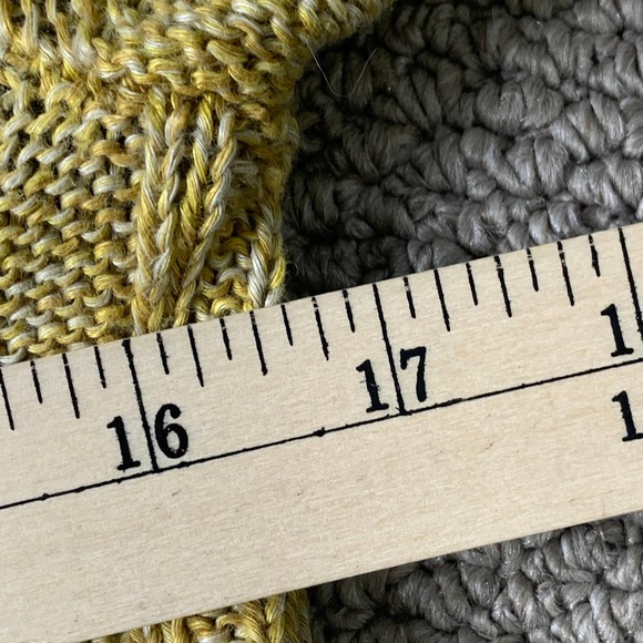 Tory Burch Womens Sweater Size Medium Yellow Chunky Knit Linen Short Sleeves - Picture 6 of 10